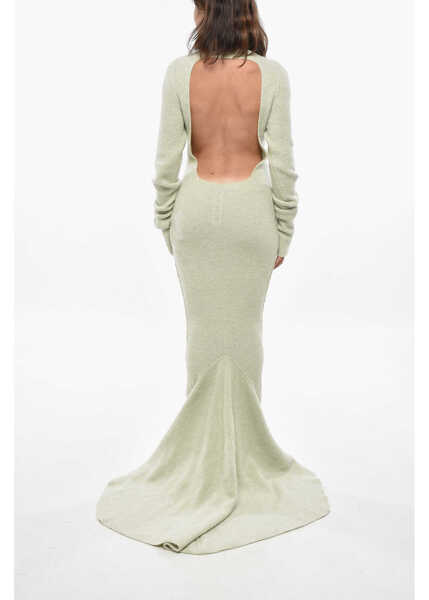 Rochii lungi Rick Owens Porterville Alpaca Blend Bare Back Maxi Dress Green Femei (BM 19306817) 2