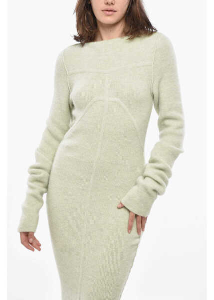 Rochii lungi Rick Owens Porterville Alpaca Blend Bare Back Maxi Dress Green Femei (BM 19306817) 4