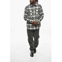 Camasi Woolrich pentru Barbati - Camasi casual Woolrich Plaid Motif Cashmere Shirt With Double Breast Pocket Black & White Barbati (BM 19306823) - B-mall.ro