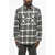 Woolrich Plaid Motif Cashmere Shirt With Double Breast Pocket Black & White