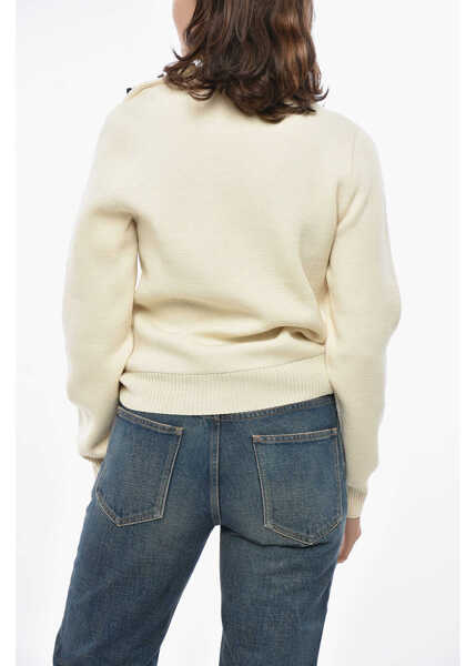 Pulovere Bottega Veneta Crew Neck Triple Knot Wool Sweater White Femei (BM 19306838) 2