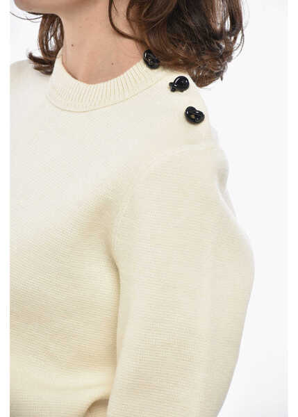 Pulovere Bottega Veneta Crew Neck Triple Knot Wool Sweater White Femei (BM 19306838) 3