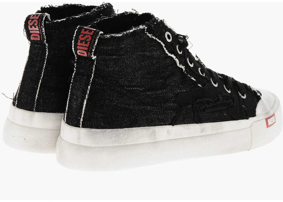 Sneakers Diesel Vintage Effect Denim S-Athos High-Top Sneakers Black Barbati (BM 19306841) 2