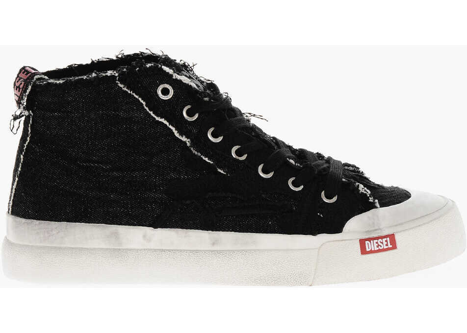 Sneakers Diesel Vintage Effect Denim S-Athos High-Top Sneakers Black Barbati (BM 19306841) 3