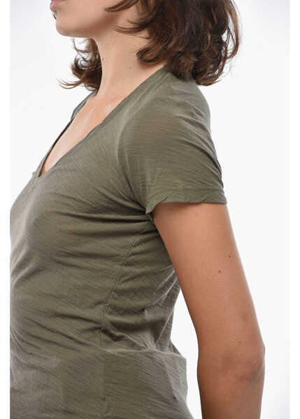 Tricouri James Perse Standard Lightweight Cotton V-Neck T-Shirt Green Femei (BM 19306850) 3