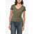 James Perse Standard Lightweight Cotton V-Neck T-Shirt Green