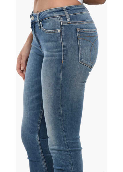 Blugi skinny Calvin Klein Ckj Super Skinny Jeans With Frayed Hem 13Cm Blue Femei (BM 19306862) 3