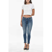 Blugi skinny Calvin Klein Dama - Blugi skinny Calvin Klein Ckj Super Skinny Jeans With Frayed Hem 13Cm Blue Femei (BM 19306862) - B-mall.ro