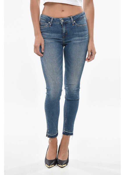 Blugi skinny Calvin Klein Ckj Super Skinny Jeans With Frayed Hem 13Cm Blue Femei (BM 19306862) 1
