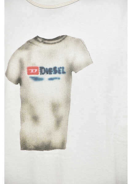Tricouri Diesel Front Printed T-Boxt-N12 Crew-Neck T-Shirt White Barbati (BM 19306868) 3