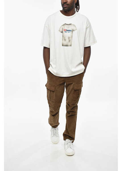 Tricouri Diesel Front Printed T-Boxt-N12 Crew-Neck T-Shirt White Barbati (BM 19306868) 4