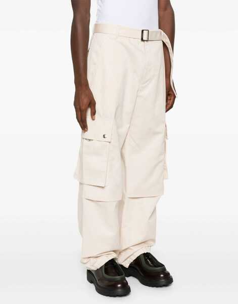 Pantaloni casual JACQUEMUS La Casa Cotton And Linen Cargo Pants With Belt Beige Barbati (BM 19306871) 3