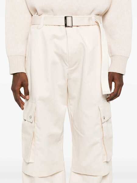 Pantaloni casual JACQUEMUS La Casa Cotton And Linen Cargo Pants With Belt Beige Barbati (BM 19306871) 5