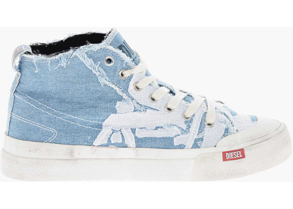 Sneakers Diesel Vintage Effect Denim S-Athos High-Top Sneakers Blue Barbati (BM 19306877) 3