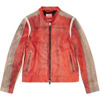 Geci de piele Red Tag Leather Ruscha Jacket With Contrasting Sleeves Barbati