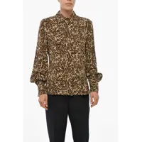 Camasi casual Animal Patterned Teysa Silk Shirt Femei