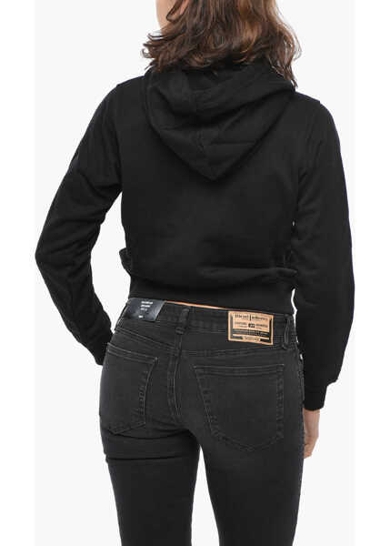 Bluze de trening Diesel Brushed Cotton Hooded Sweatshirt Reggy Cropped Fit Black Femei (BM 19306889) 2