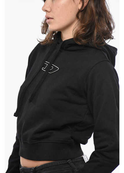 Bluze de trening Diesel Brushed Cotton Hooded Sweatshirt Reggy Cropped Fit Black Femei (BM 19306889) 3