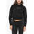 Diesel Brushed Cotton Hooded Sweatshirt Reggy Cropped Fit Black