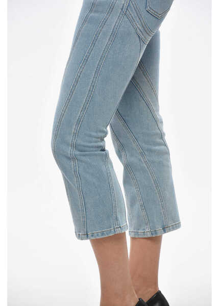 Blugi drepti MUGLER Patchwork Effect Cropped Fit Denims Light Blue Femei (BM 19306892) 3