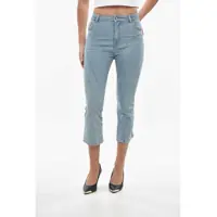 Blugi drepti Patchwork Effect Cropped Fit Denims Femei