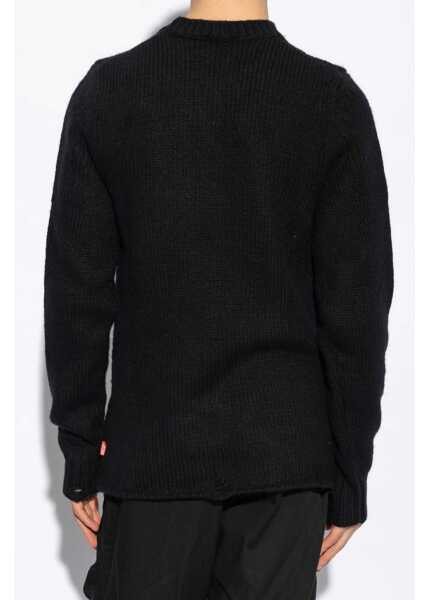Pulovere casual Diesel Distressed Wool Blend Norman Pullover Black Barbati (BM 19306895) 4