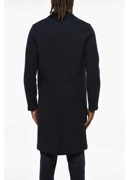 Paltoane Harris Wharf London Unlined Virgin Wool Coat Blue Barbati (BM 19306898) 2