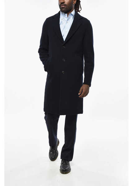 Paltoane Harris Wharf London Unlined Virgin Wool Coat Blue Barbati (BM 19306898) 4