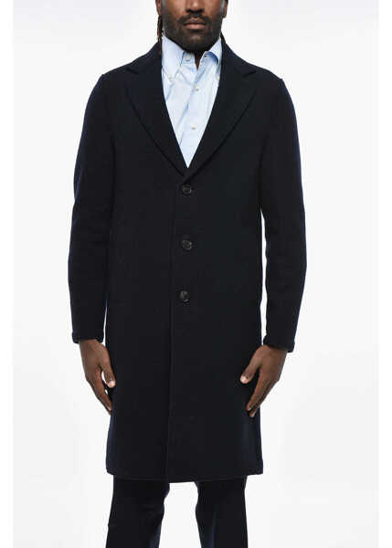 Paltoane Harris Wharf London Unlined Virgin Wool Coat Blue Barbati (BM 19306898) 1