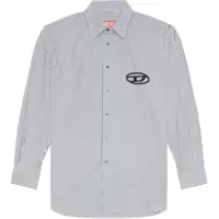 Camasi casual Striped Poplin Cotton S-Douber Shirt With Embroidered Monogr Barbati