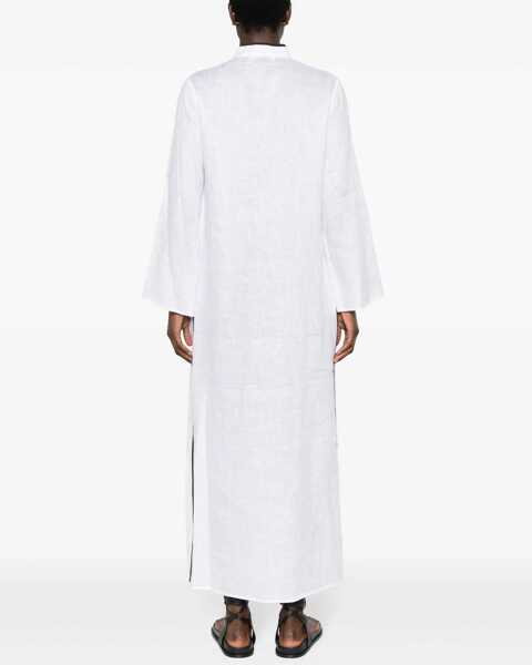 Rochii lungi Tory Burch Linen Kaftan With Contrasting Edges White Femei (BM 19306904) 4