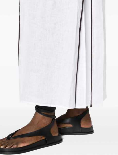 Rochii lungi Tory Burch Linen Kaftan With Contrasting Edges White Femei (BM 19306904) 5