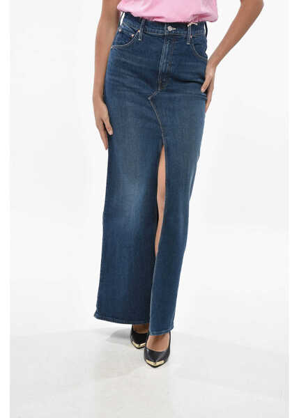 Fuste lungi MOTHER Denim The Bombshell Maxi Skirt With Frontal Split Blue Femei (BM 19306910) 3