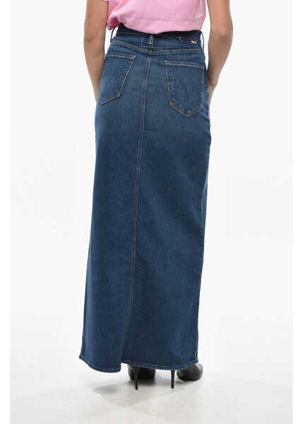 Fuste lungi MOTHER Denim The Bombshell Maxi Skirt With Frontal Split Blue Femei (BM 19306910) 4