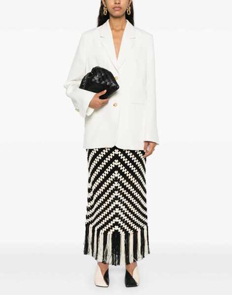 Sacouri TOTME Flush Pocketed Single-Breasted Blazer White Femei (BM 19306916) 2