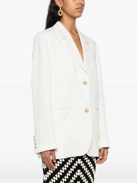 Sacouri TOTME Flush Pocketed Single-Breasted Blazer White Femei (BM 19306916) 3