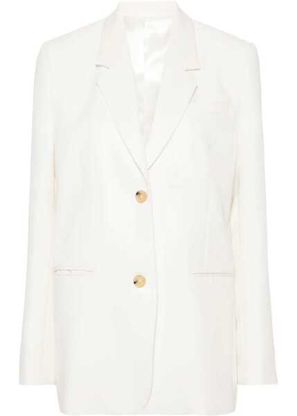 Sacouri TOTME Flush Pocketed Single-Breasted Blazer White Femei (BM 19306916) 1