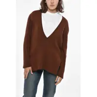 Pulovere V Neck Silk Blend Sweater Femei