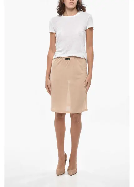 Fuste scurte Miu Miu Cotton Jersey Midi Skirt Pink Femei (BM 19306949) 4