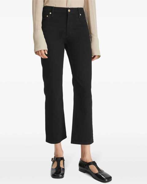 Blugi drepti Tory Burch Dark Wash Jeans With Golden Effect Button 20Cm Black Femei (BM 19307891) 4