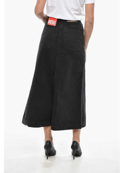 Fuste casual Diesel Library Denim Albus Skirt With Front Buttoning Black Femei (BM 19307909) 2