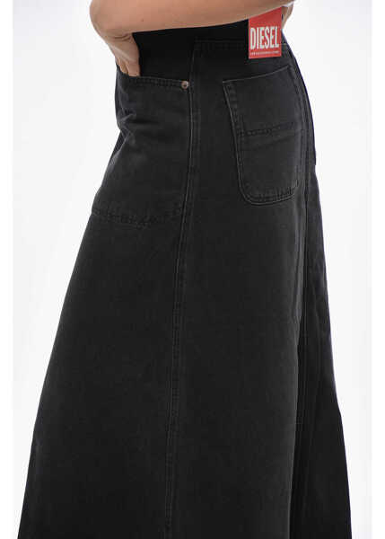 Fuste casual Diesel Library Denim Albus Skirt With Front Buttoning Black Femei (BM 19307909) 3