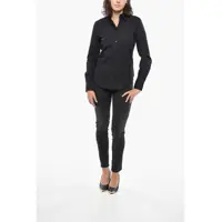 Camasi casual Dama - Camasi casual Diesel Popeline Gisey Shirt With Embroidered Collar Black Femei (BM 19307912) - B-mall.ro