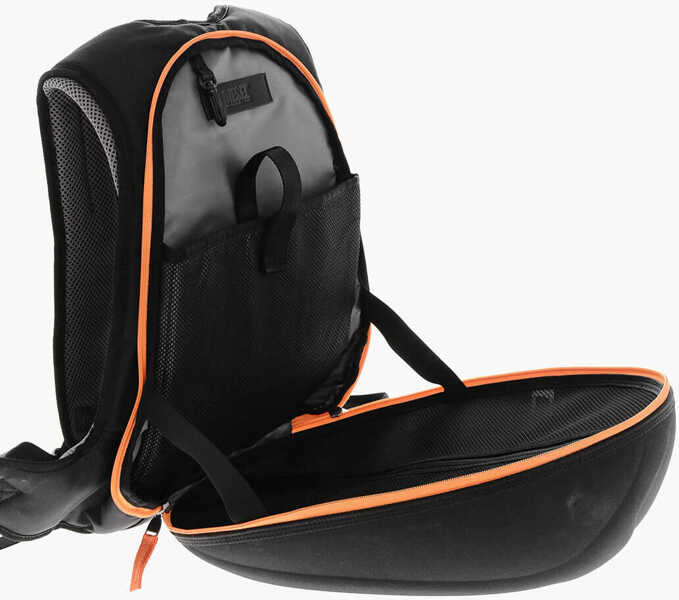 Rucsacuri Diesel Solid Color 1Dr-Pod Backpack With Contrasting Detail Black Barbati (BM 19307915) 4