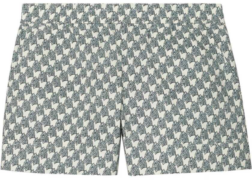 Pantaloni scurti Tory Burch Popeline Zebra Shorts With Elastic Waistband Blue Femei (BM 19307918) 1