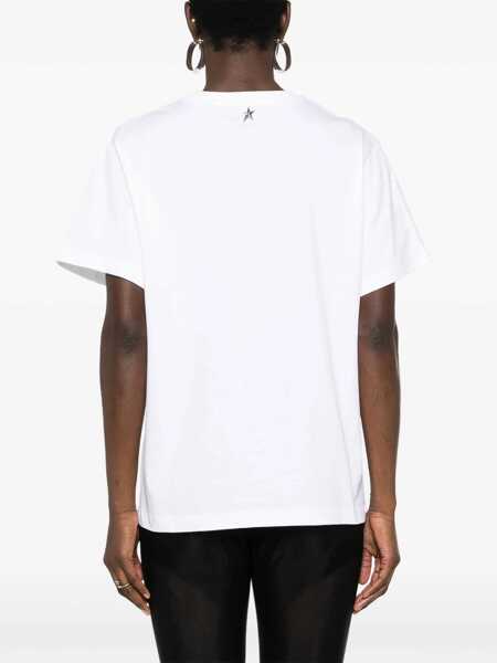 Tricouri MUGLER Crew Neck Cotton T-Shirt With Embossed Logo White Femei (BM 19307921) 4
