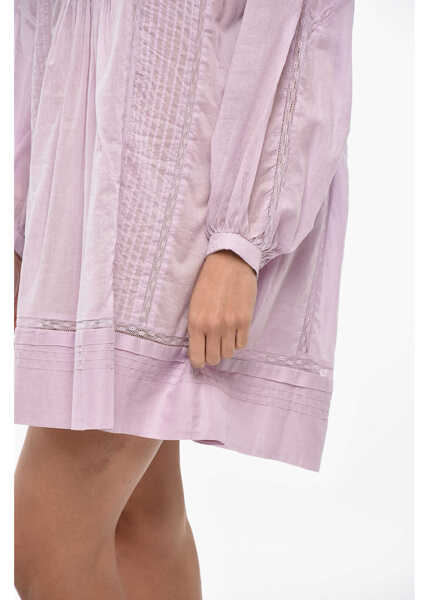 Rochii scurte Isabel Marant Etoile Cotton Galia Shirt Dress With Mesh Details Pink Femei (BM 19307933) 3