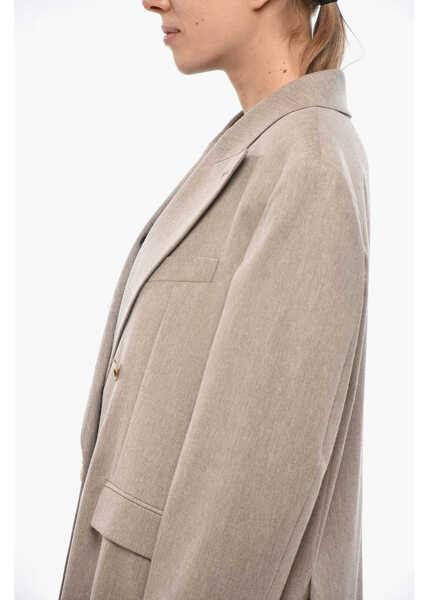 Sacouri THE ANDAMANE Double-Breasted Pixie Oversized Blazer Beige Femei (BM 19307939) 2