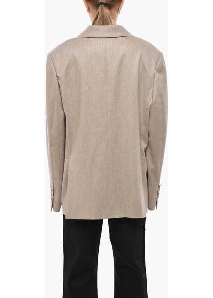 Sacouri THE ANDAMANE Double-Breasted Pixie Oversized Blazer Beige Femei (BM 19307939) 3