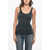 James Perse Standard Solid Color Ribbed Tank Top Blue
